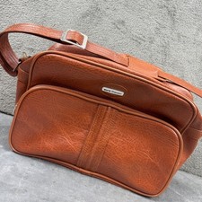 World Traveler Shoulder Bag Unisex OS Brown Excellent Vintage Retro Flight Bag picture