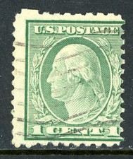 USA 1919 Washington 1¢ Green Perf 11x10 Unwmk Unwmk Sc #542 VFU F765 picture