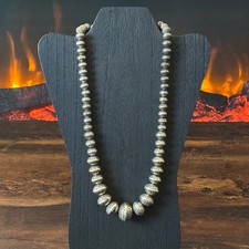 SW Signed Sterling Handmade Graduated Floral Pearl Necklace picture