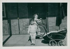 1930's Children With Scooter & Pram Finchley Area 3.25 x 2.25 inches  picture