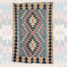 Vintage Flatweave Wool Kilim - 3x5 ft | Handmade Beige Turkish Rug for Area picture