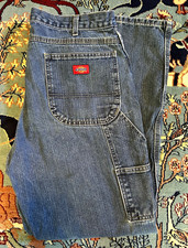 Vintage Dickies Men’s Blue Denim Cotton Utility Work Pants 36x32 Construction picture