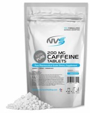 CAFFEINE PILLS / TABLETS BY NVS Labs 200mg STRENGTH FOCUS ENERGY ALL SIZES USA picture