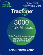 TracFone 3000 Minutes Prepaid Add On Refill Card, Only For Smartphones. picture