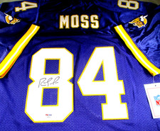 Randy Moss / Autographed Minnesota Vikings N&M Throwback Football Jersey / PSA picture