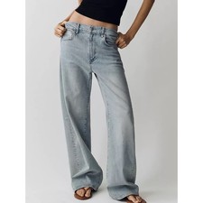 PAIGE $269 Arellia Skimmer High Rise Tapered Jeans Mar Vista Size 28 picture