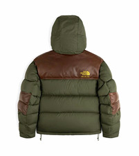 The North Face Men’s 700 Fill Down Hooded Puffer Jacket L Green/Brown picture