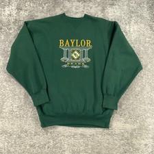 Vintage Baylor Bears Sweatshirt Mens Large Green Stitched Logo Y2K Knit Crewneck picture
