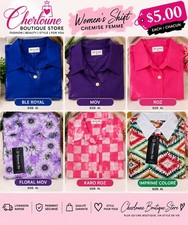 Shu Si Qng Women's Button-Up Shirt Lot of 6 XL Multicolor Mixed Patterns picture