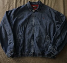 Vintage Polo Ralph Lauren Denim Bomber Jacket Mens XXL Blue Fleece Lined 80s 90s picture