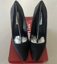Forever Link Women's Black Suede Pointed Toe Stiletto Slip On Pumps 10 NIB picture