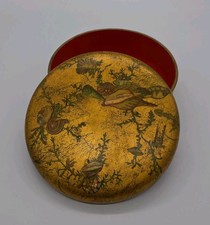 Antique Japan Urushi Lacquered Makie Box w/ Mother of Pearl Nautical picture