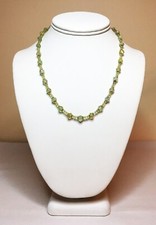 Pretty Natural Faceted Prehnite Handmade necklace, knotted. 18 1/4
