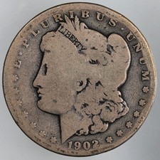 1902-S $1 MORGAN SILVER DOLLAR FR/AG DETAILS 