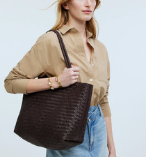 New Madewell The Signature Woven Tote - Coffee Bean, Burnt Sienna and Scarlet picture
