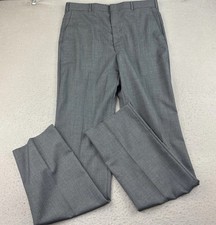 VTG Stafford Pants Mens 38 Gray Worsted Wool Blend Flat Front Unhemmed Pant NWT picture