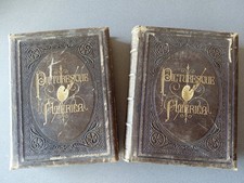 PICTURESQUE AMERICA The Land We Live Vol 1 & 2 Leather HC Book Set 1872/1874 picture