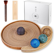 Melonva Mini Zen Garden for Desk - 9.5''x9.5'' Automatic Desk Sand Tray Therapy picture