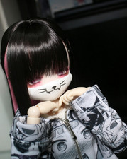 Dollmore 1/6 1/4 1/3 Uncle BJD Fashion Mini Doll Mask with Cute Cat Print #2 picture