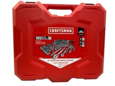 CRAFTSMAN Mechanics Tool Set 105 Pcs SAE/Metric w/Case  1/4