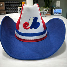 Vintage BECO Montreal Expos MLB Officially Licensed Western Cowboy Baseball Hat picture