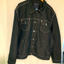 GUESS Premium Denim Men’s Brown Cotton Denim Jacket 2XL Button Front Pockets picture