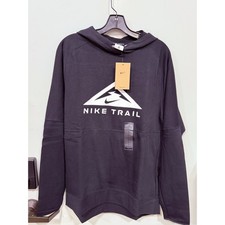 Nike Trail Hoodie Mens Size M Black NWT Dri-FIT Running Pullover DV9324-010 picture