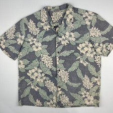 Royal Creations Hawaiian Shirt Mens XL Blue Green Hibiscus Floral Made in Hawaii picture