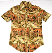 Vintage Western Shirt Size S 60s 70s Saloon Mod Graffiti Snap Cobain Special picture