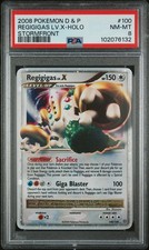 2008 POKEMON DIAMOND & PEARL STORMFRONT 100/100 REGIGIGAS LV X HOLO PSA 8 picture