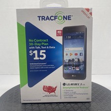 LG Rebel 3 LTE 16GB Black TracFone Android Smartphone 4G LTE Prepaid Boxed picture