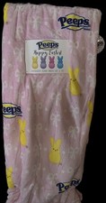 Peeps Oversized Plush Throw Blanket 60 x 70 in Pink Yellow Bunny Easter picture