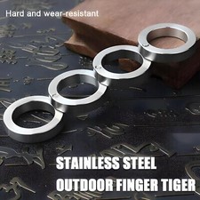 4x Stainless Steel Outdoor Rotatable Folding Ring Color Silver  Hiking Men Women picture