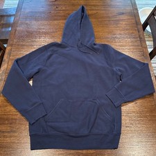 NWT J.Crew Heritage Fleece Hoodie Mens Large-Tall Navy Sweatshirt Lounge Fall picture