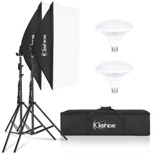 Photography 2x Light Bulb Softbox Light Kit Photo Studio Continuous Lighting Kit picture