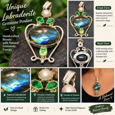Multi GemStone 825 Sterling Silver   Labradorite, Peridot, Diopside &  Pearl picture