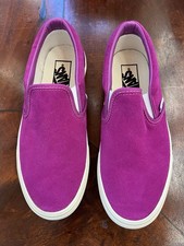 NWOT VANS Suede Leather Slip-On Skate Shoes Men 6 Women 7.5 Raspberry Purple picture