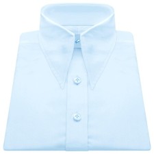 Men Sky Blue Spear point Gangster Dagger Long Collar Shirt 30s Vintage Goodfella picture