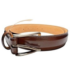 Martin Dingman Smith 2 Buckle Coachman Leather Belt 10051 Brwn Luggage Color NWT picture