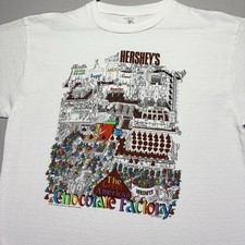 VTG 1991 Hersheys Shirt - Great American Chocolate Factory Shirt - White - XL picture