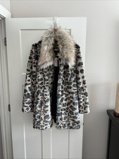 Anthropologie Faux Fur Stunning Leopard Print Coat Medium New picture