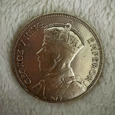 1933 New Zealand Half Crown George VI Silver Coin 0.5 Fine Silver picture