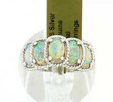 GENUINE 1.24 Cts OPAL RING .925 Sterling Silver - NEW WITH TAG picture