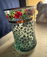 Mackenzie-Childs Victoria & Richard Vase Hand Painted Green 1991 picture