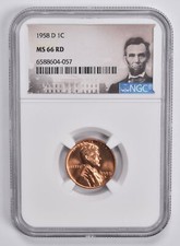 1958-D Lincoln Wheat Cent Penny MS66 RD NGC Special Lbl picture