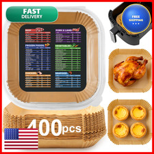 Adhjito 400 Pcs Air Fryer Liners Disposable 8 Square Unbleached Heavy Duty Air picture