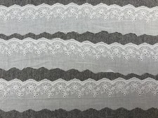 5 Yards White 100% Cotton Eyelet Embroidery Lace Trim 2 in Wide Floral picture