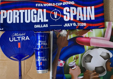 FIFA World Cup 2026 Spain vs Portugal Match Scarf + Cups + Hand Fan + VISA Bag picture