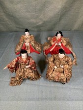 Antique Japan Hina Dolls Set of 4 Meiji Taisho Era Imperial Court Ningyo Gofun picture