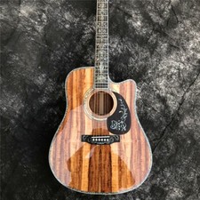 All Koa Wood Acoustic Guitar 41 Inch Cutaway D Type Abalone Ebony Fingerboard picture